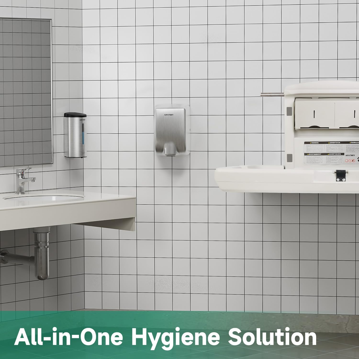 Thumbnail 6 de AnyDry Professional 750ml Automatic Wall-Mounted Soap Dispenser (Brushed Stainless Steel)