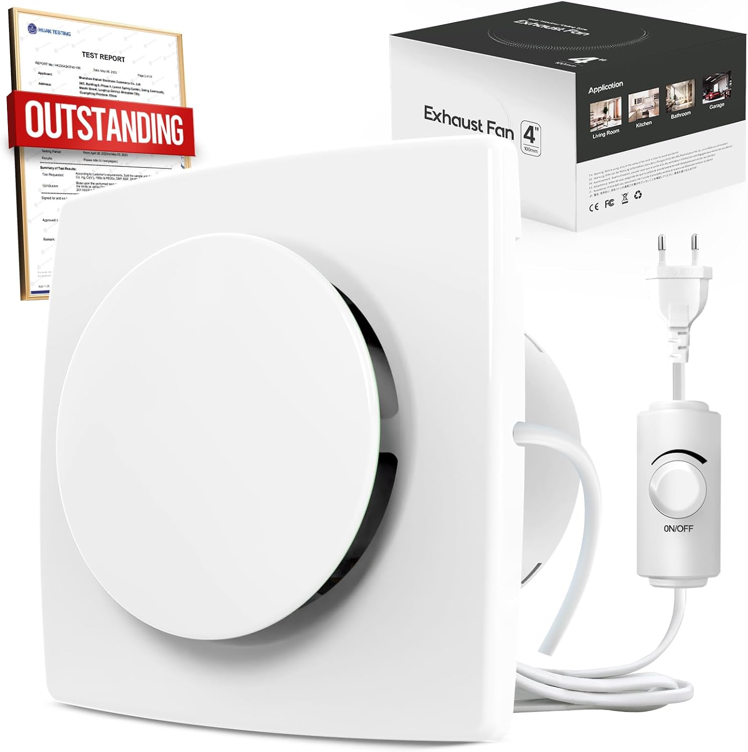 Detalle de BUMSOU Aspiratore Bagno 100mm con Regolatore di Velocità – Silenzioso e Versatile