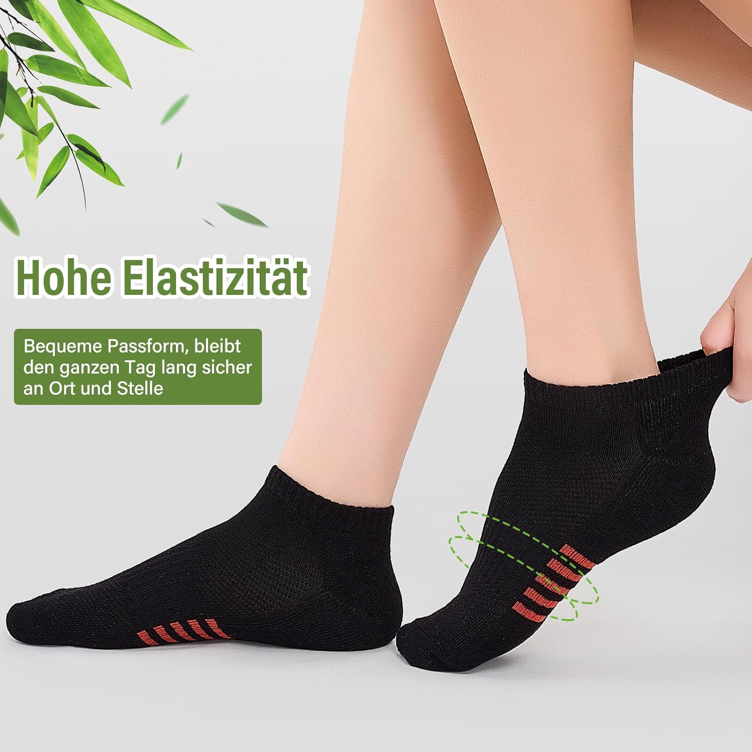 Detalle 2 de Effeet Bambus Sneaker Socken Damen (6/12 Paar) – atmungsaktiv, gepolstert, geruchsarm