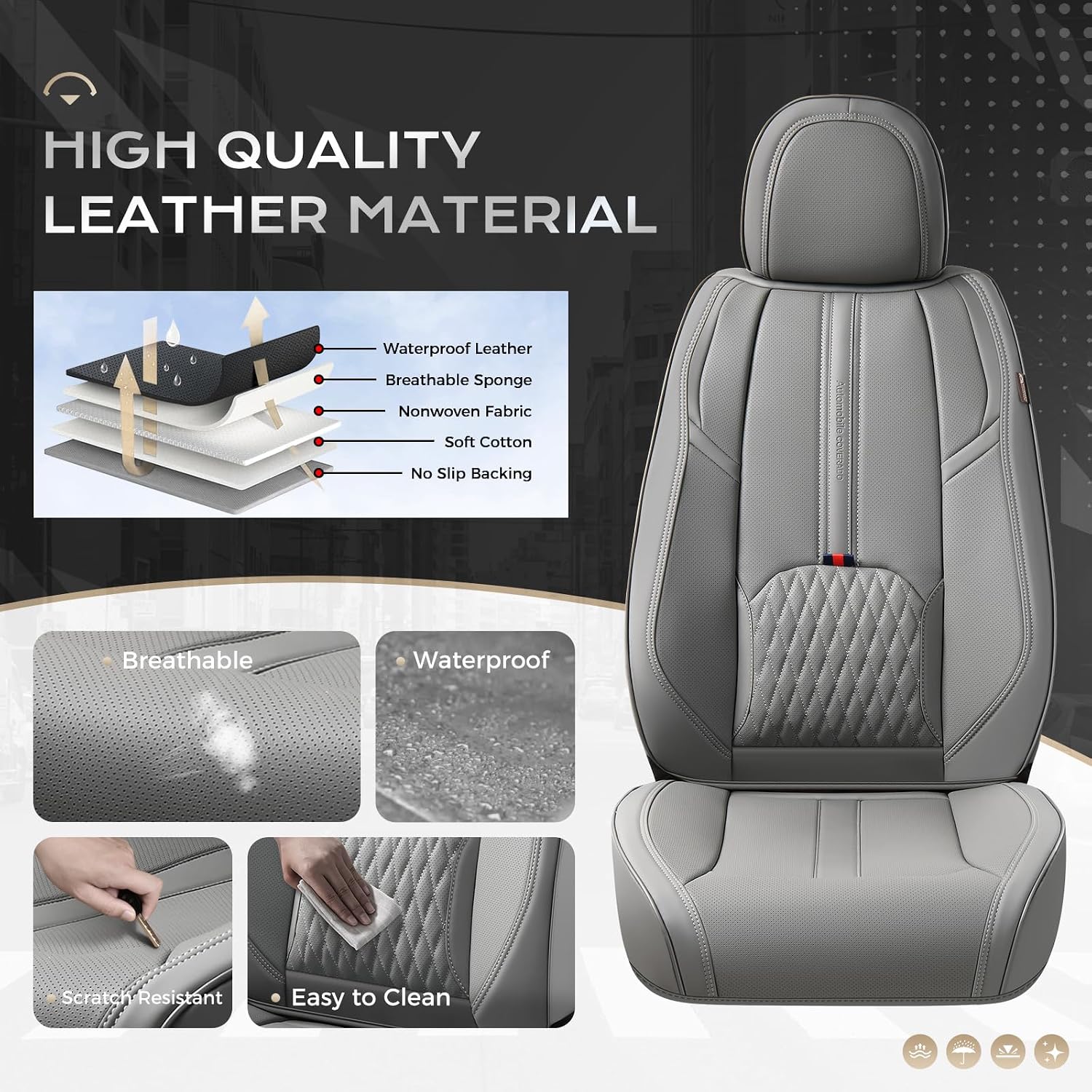 Detalle 2 de Coverado Car Seat Covers Gray