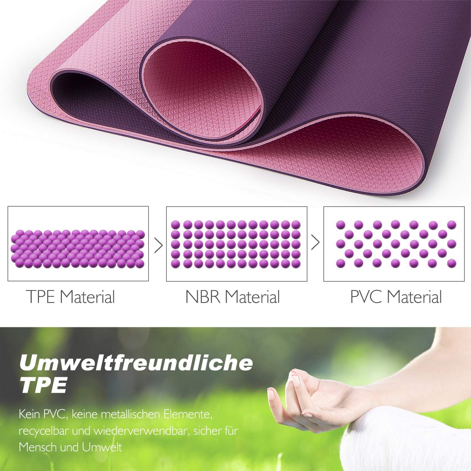 Thumbnail 3 de TOPLUS Gymnastikmatte – rutschfestes Training mit Tragegurt