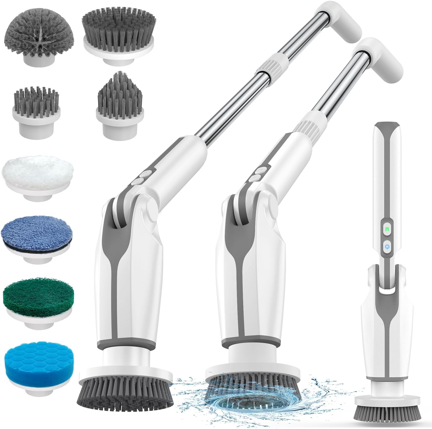 Thumbnail 6 de Leebein YMG-820: Brosse Électrique de Nettoyage – 8 têtes, télécommande et rallonge 38–132 cm