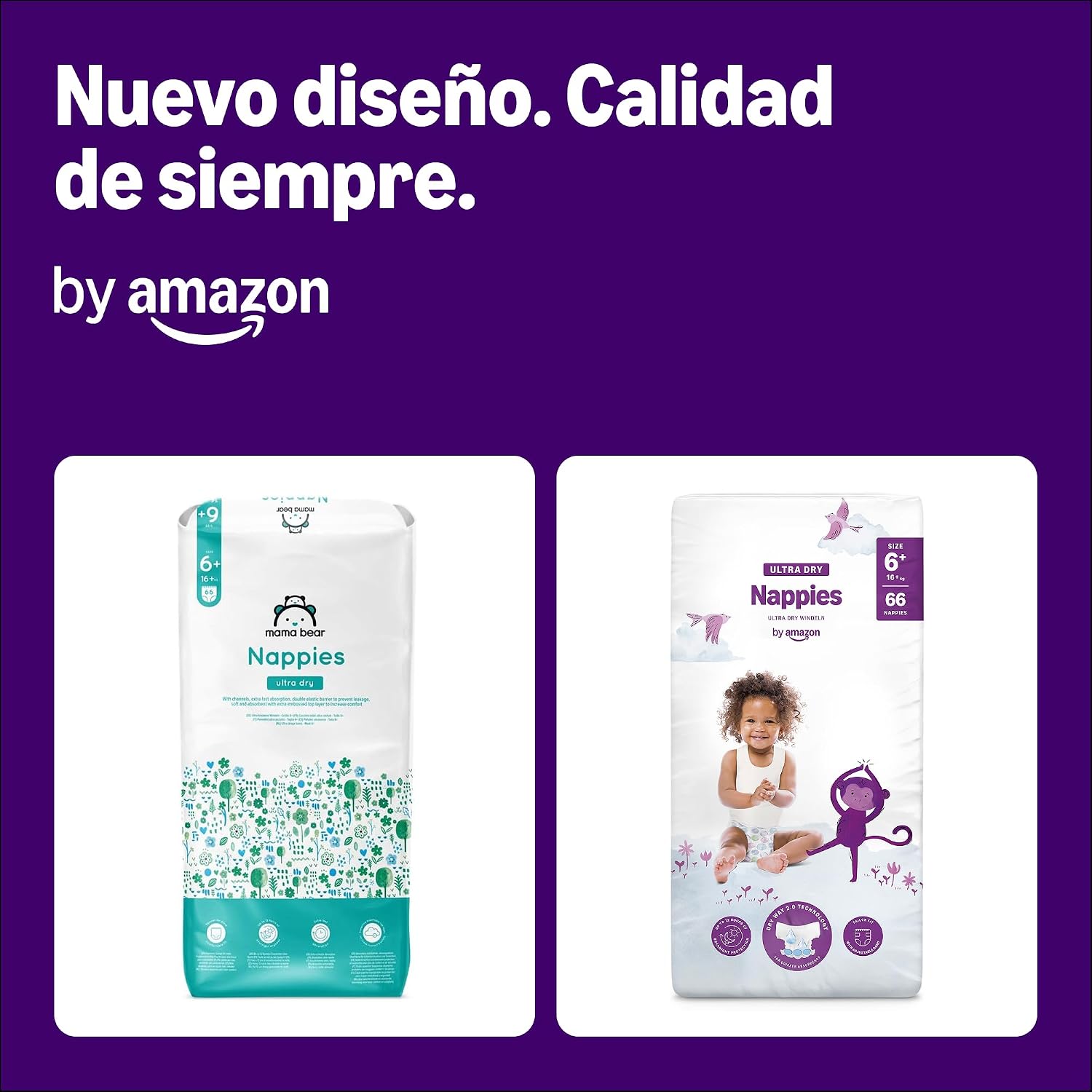 Detalle 2 de by Amazon Pañales Ultrasecos 6+ 132