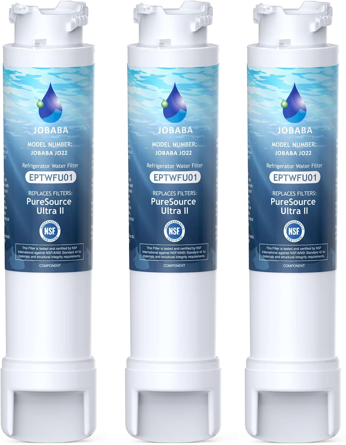 Detalle de JOBABA JO22 Replacement Water Filter for Frigidaire EPTWFU01, 3-Pack