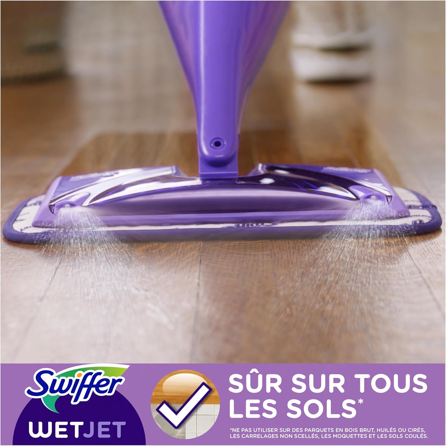 Thumbnail 4 de Swiffer WetJet – kit de démarrage pour sols (balai, lingette microfibre lavable, lingettes jetables, solution nettoyante)