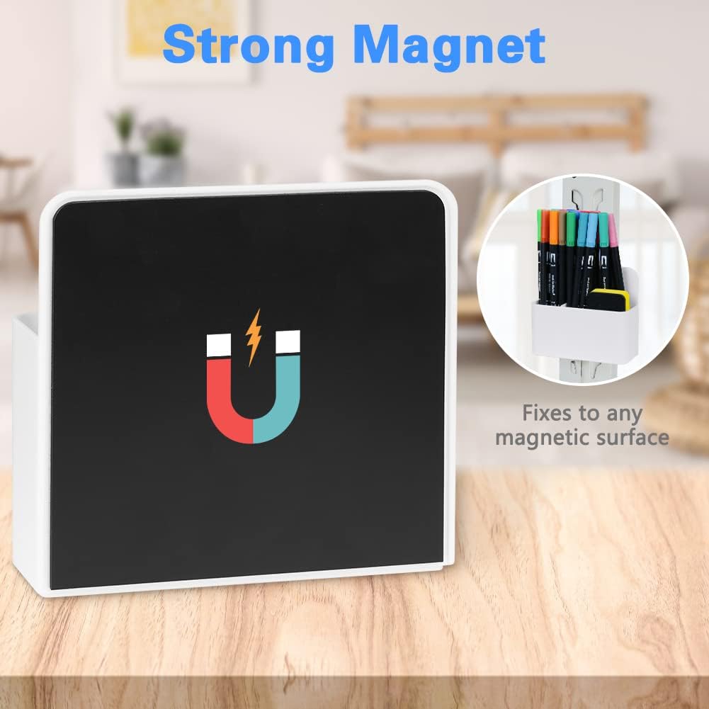 Detalle 2 de OFFCUP Porta Pennarelli e Portamatite Magnetico: organizer magnetico in plastica ABS per scuola, ufficio e cucina