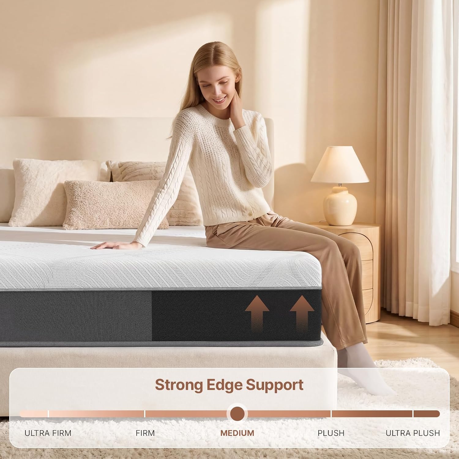 Detalle de Himanba SKM002 Full Hybrid Mattress, 12-Inch Medium-Firm with Pocket Coils