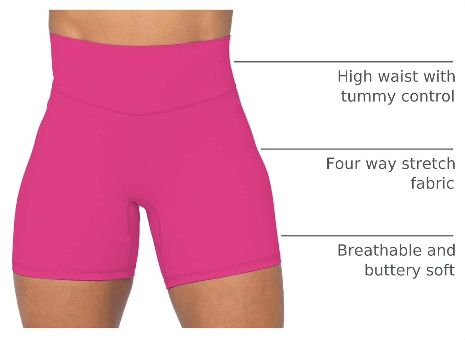 Detalle 2 de Sunzel No Front Seam High Waist Biker Shorts for Women (Squat Proof Yoga & Gym)