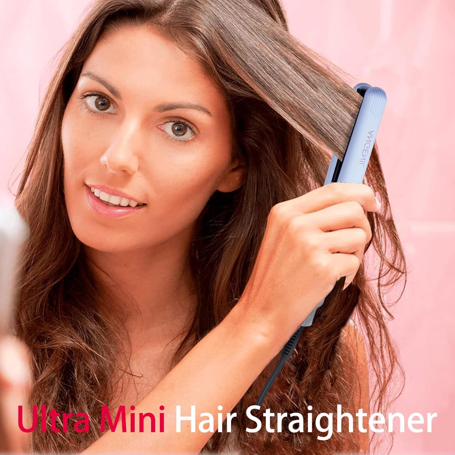 Detalle de ANGENIL Pro Ultra Small Travel Straighteners – Dual voltage ceramic mini flat iron for short hair, bangs & edges