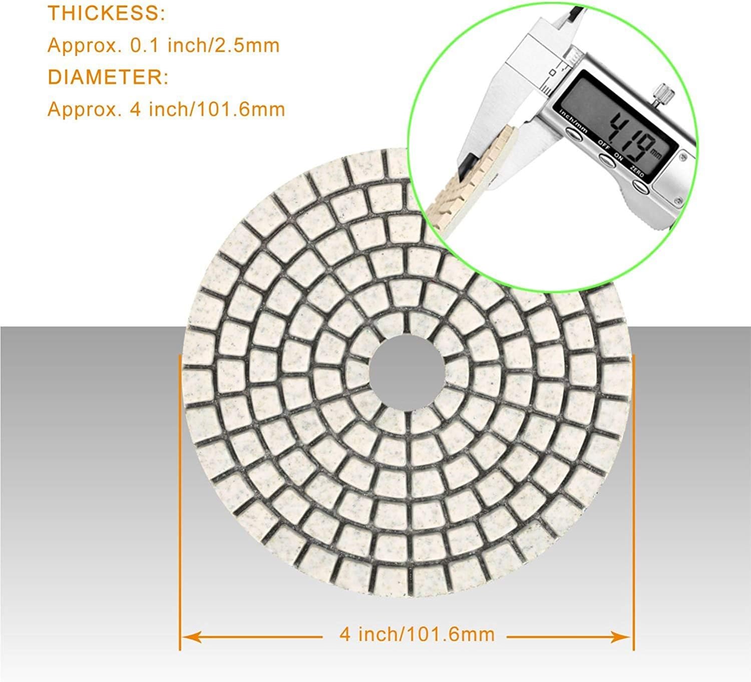 Detalle 2 de SPTA A1597SET15 tamponi lucidatura 100 mm per pavimenti in pietra 🛠