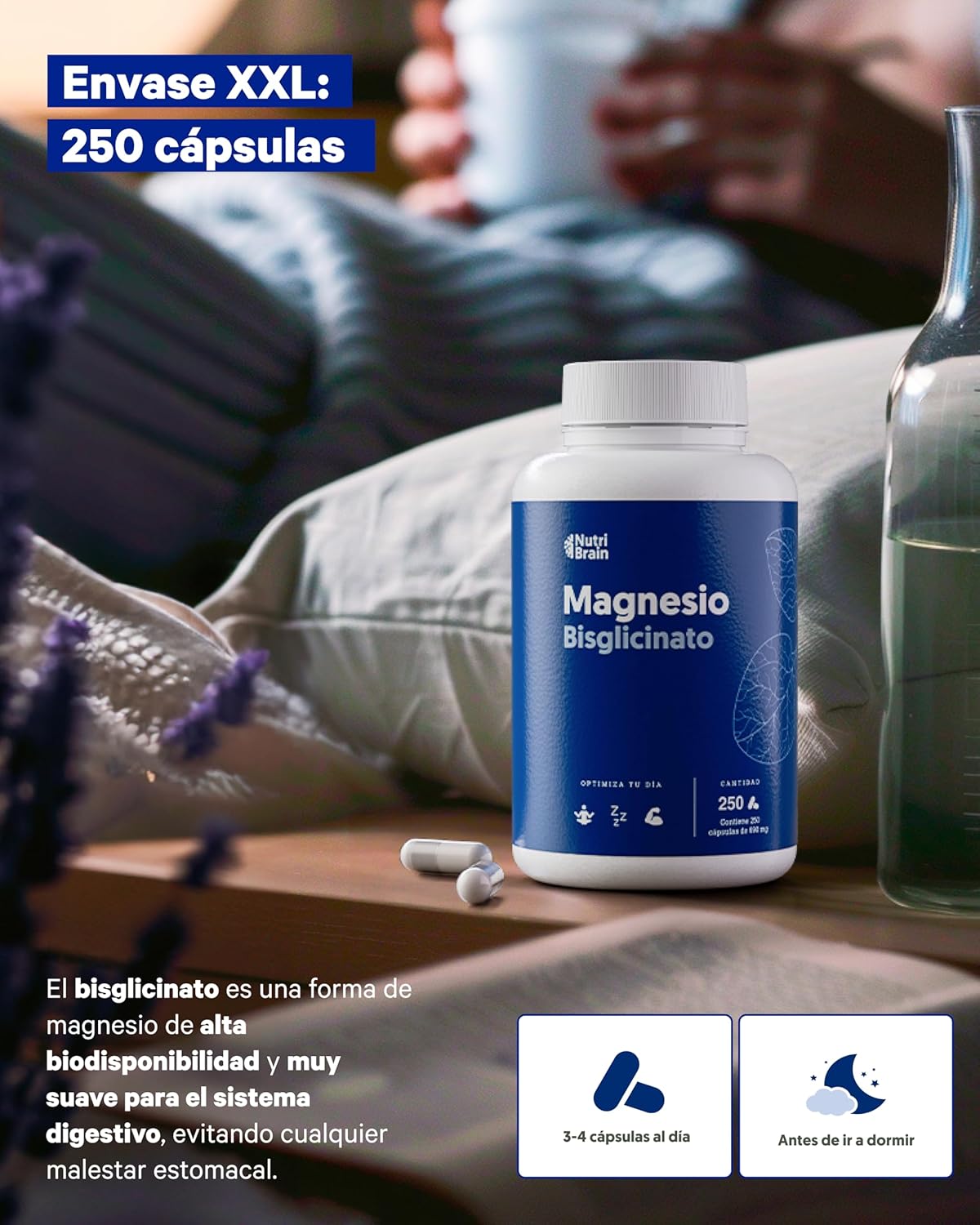 Detalle de NUTRIBRAIN Magnesio Bisglicinato 250 cápsulas