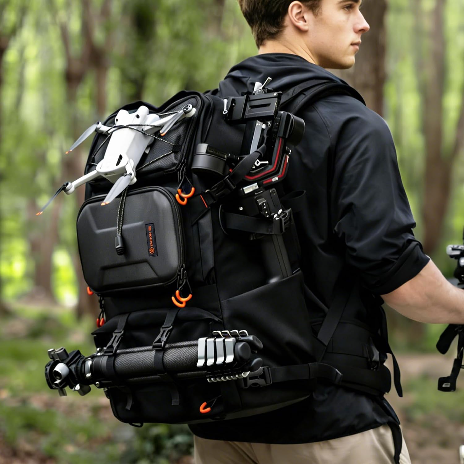 Thumbnail 5 de TARION Großer Kamerarucksack PB-02 Pro – 30,5 L, 17,3 Zoll Laptopfach, Wetterschutz, Seitenzugriff