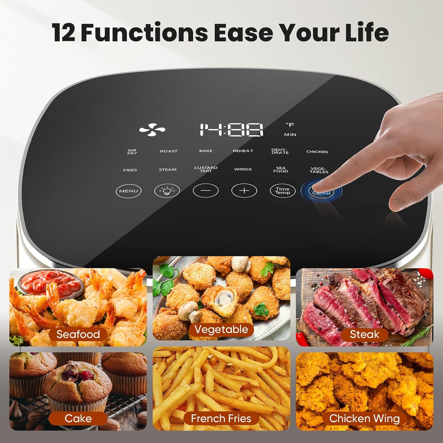 Thumbnail 2 de KMFurnila 6QT Square Air Fryer with Visual Window
