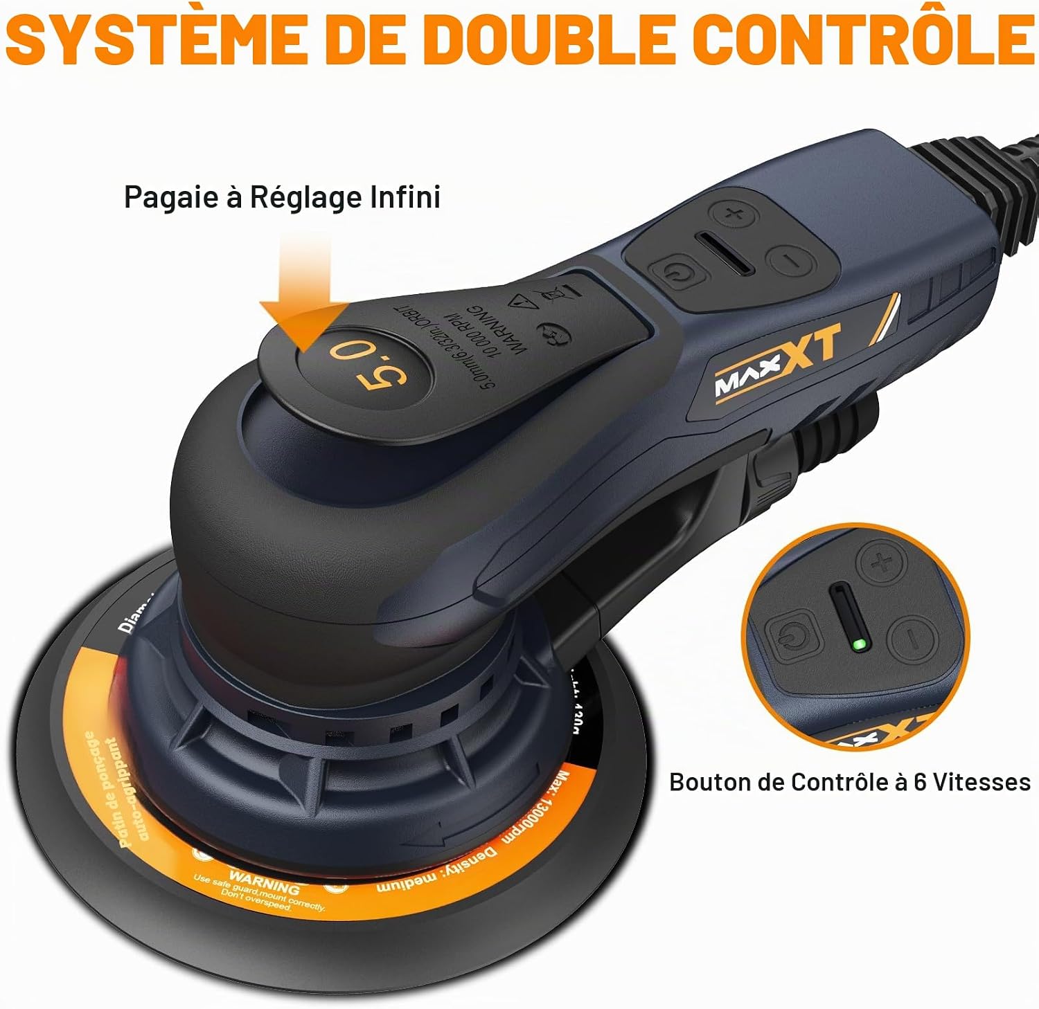 Thumbnail 1 de Ponceuse orbitale MAXXT MAXXT 5,0 mm brushless avec plateaux doubles 150/125 mm, moteur EC 350 W