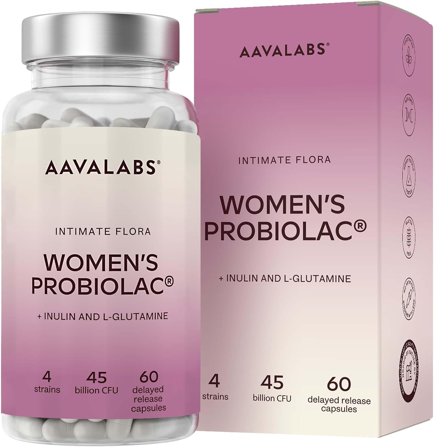 Detalle de AAVALABS Women Probiolac probioticacapsules met 4 bacteriestammen en inuline