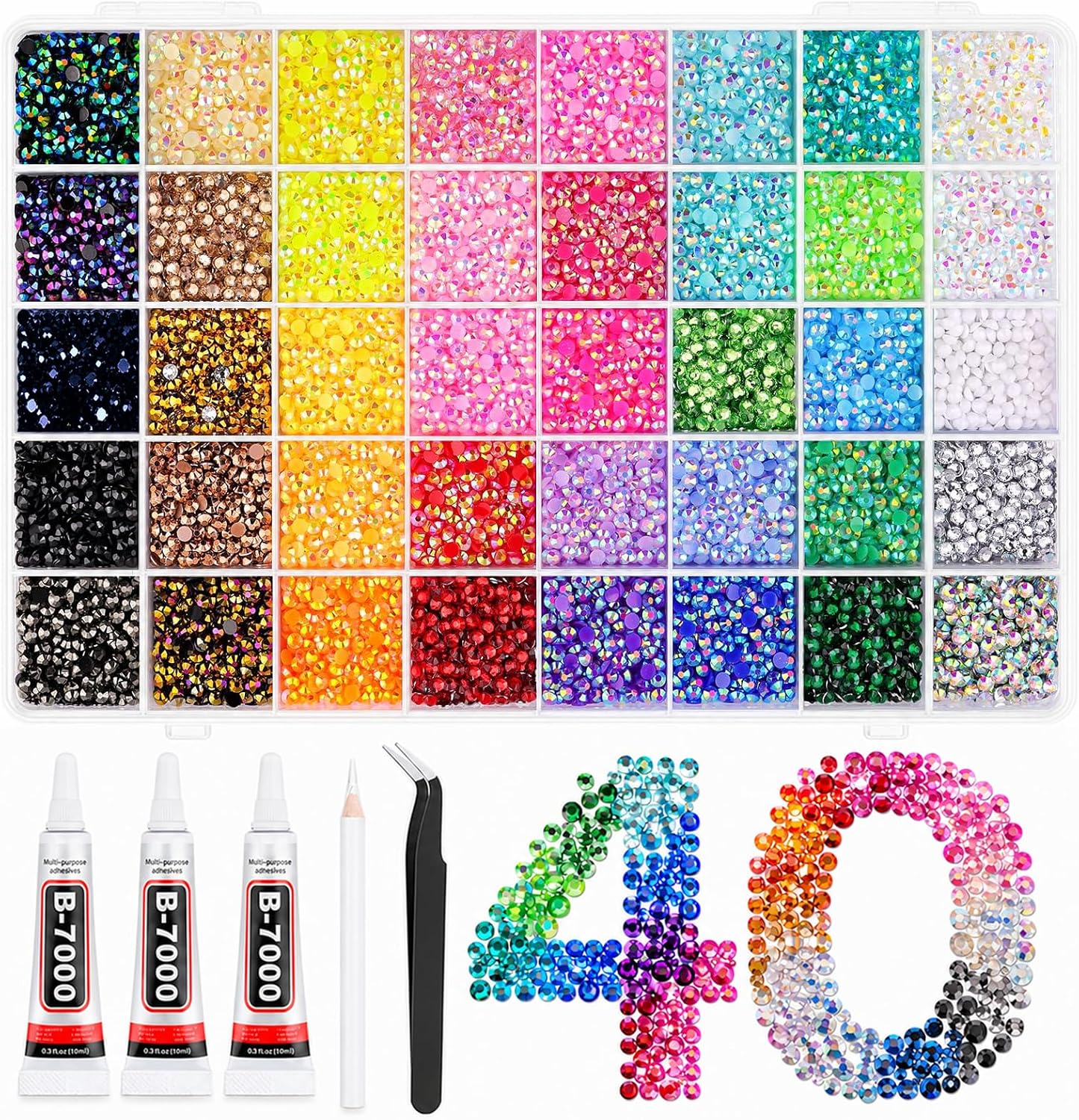 Detalle de ZGZZGZ Resin Rhinestones, 3mm