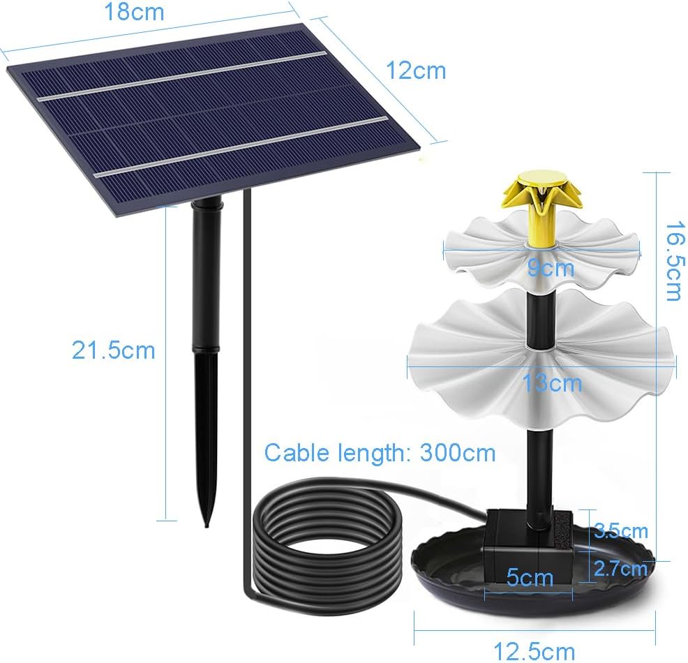 Detalle 2 de Solar-Teichpumpe Außen 2,5W – Springbrunnen und Vogelbad-Dekoration