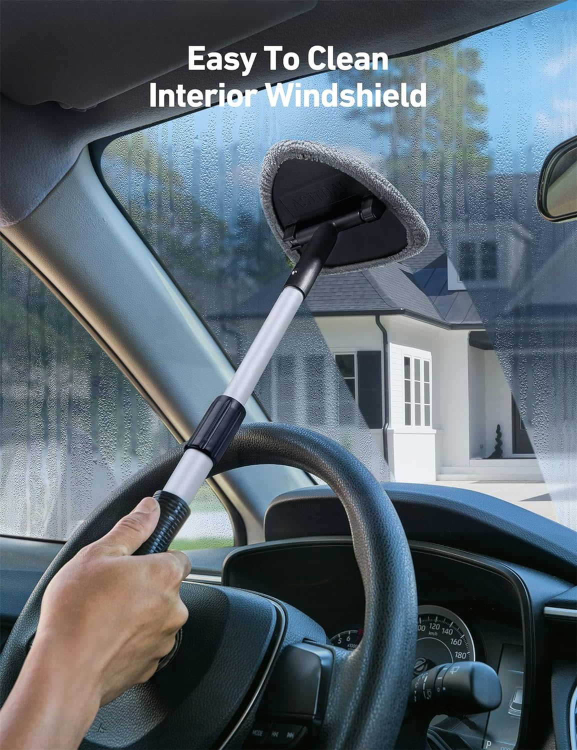 Detalle de AstroAI 21" Extra-Long Windshield Cleaner Tool & Microfiber Pad Kit