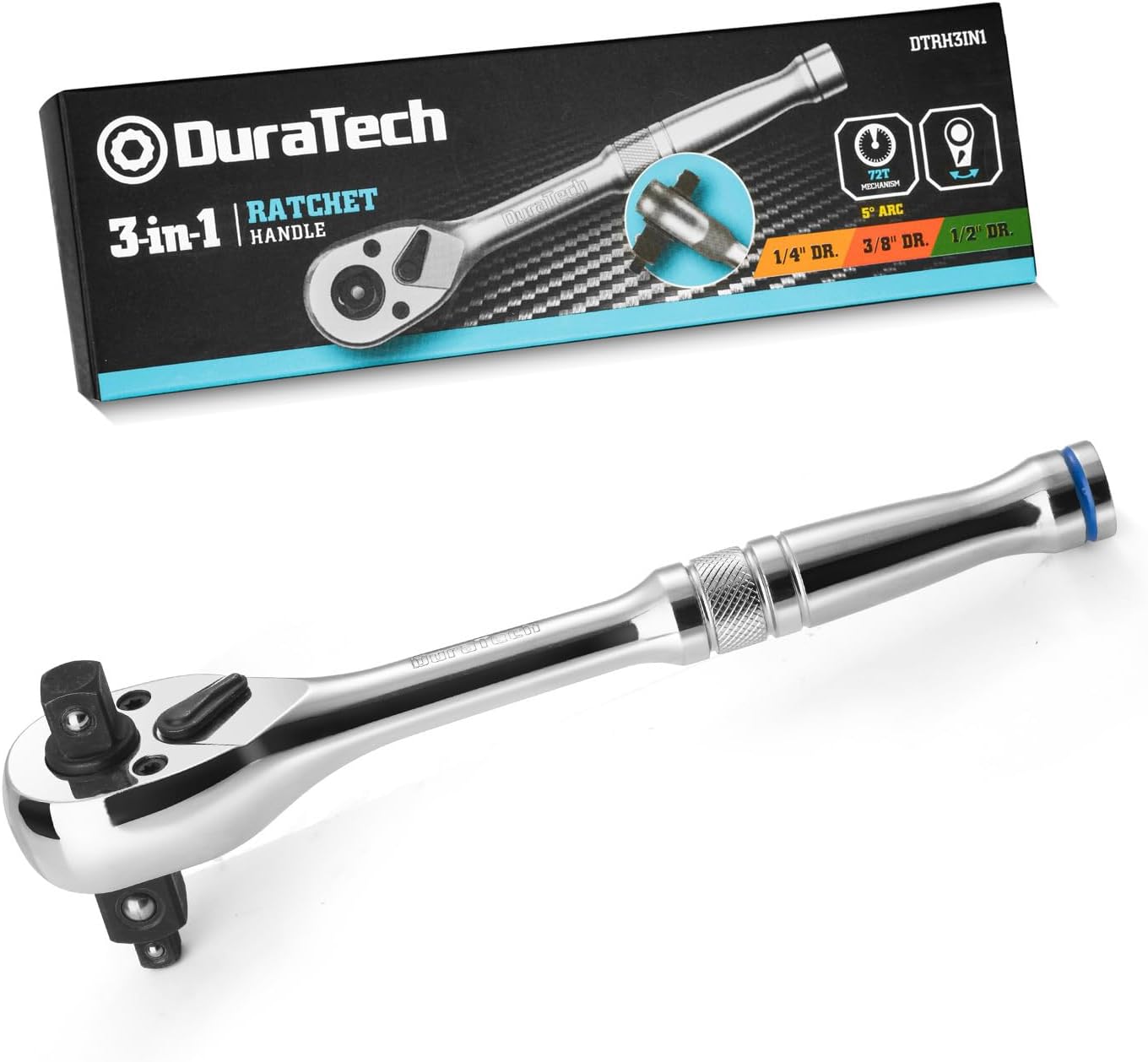 DURATECH Clé à cliquet 3‑en‑1 72 dents