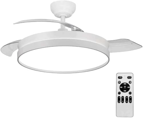 Detalle de Ventilador de Techo 72W con aspas plegables, iluminación LED y mando a distancia – Citymart