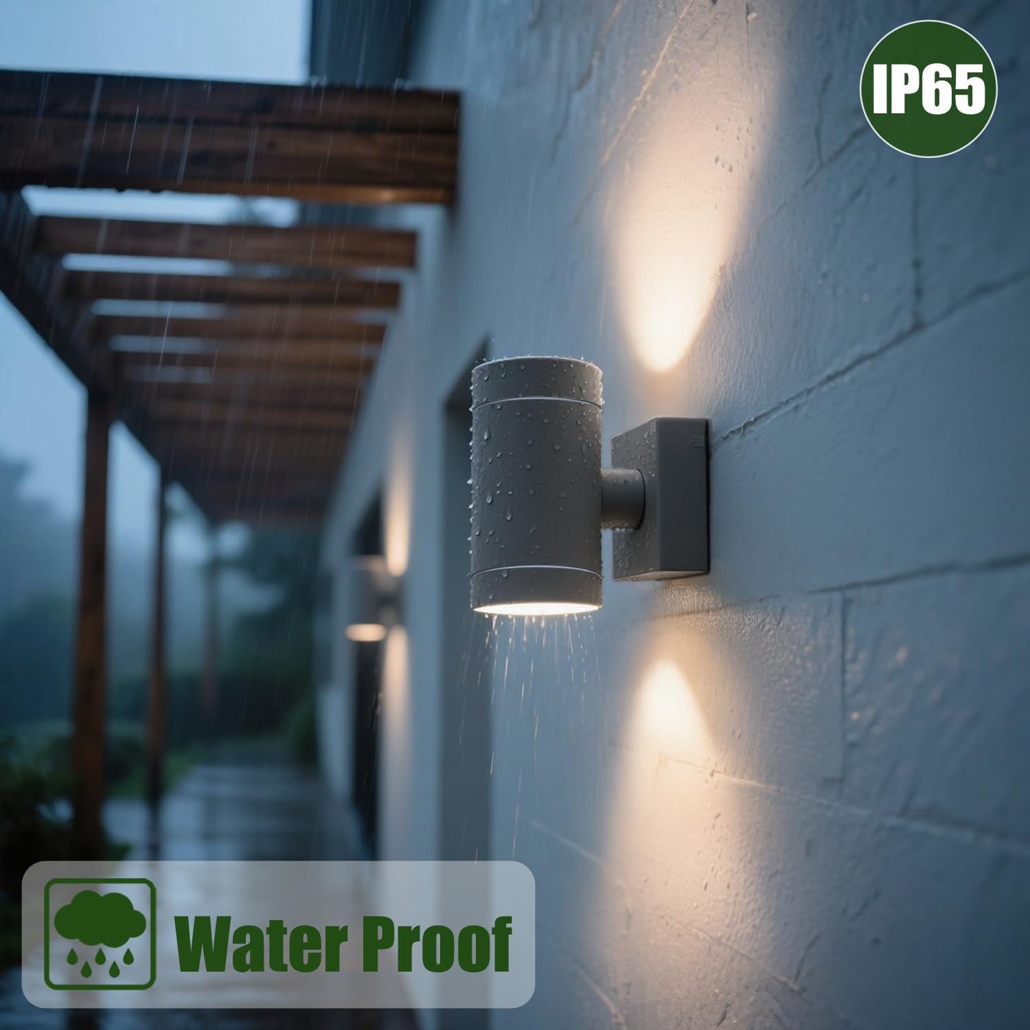 Detalle de EBION Outdoor Wall Lights 4 Pack: Up & Down Aluminium GU10 Exterior Lights