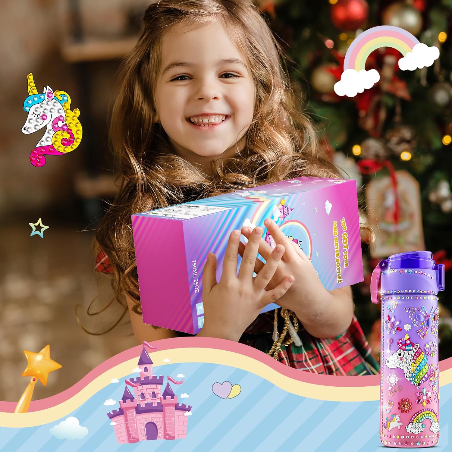 Thumbnail 6 de BOOH Gifts for Girls 4-12: Decorate Your Own Water Bottle + Unicorn Craft Kit