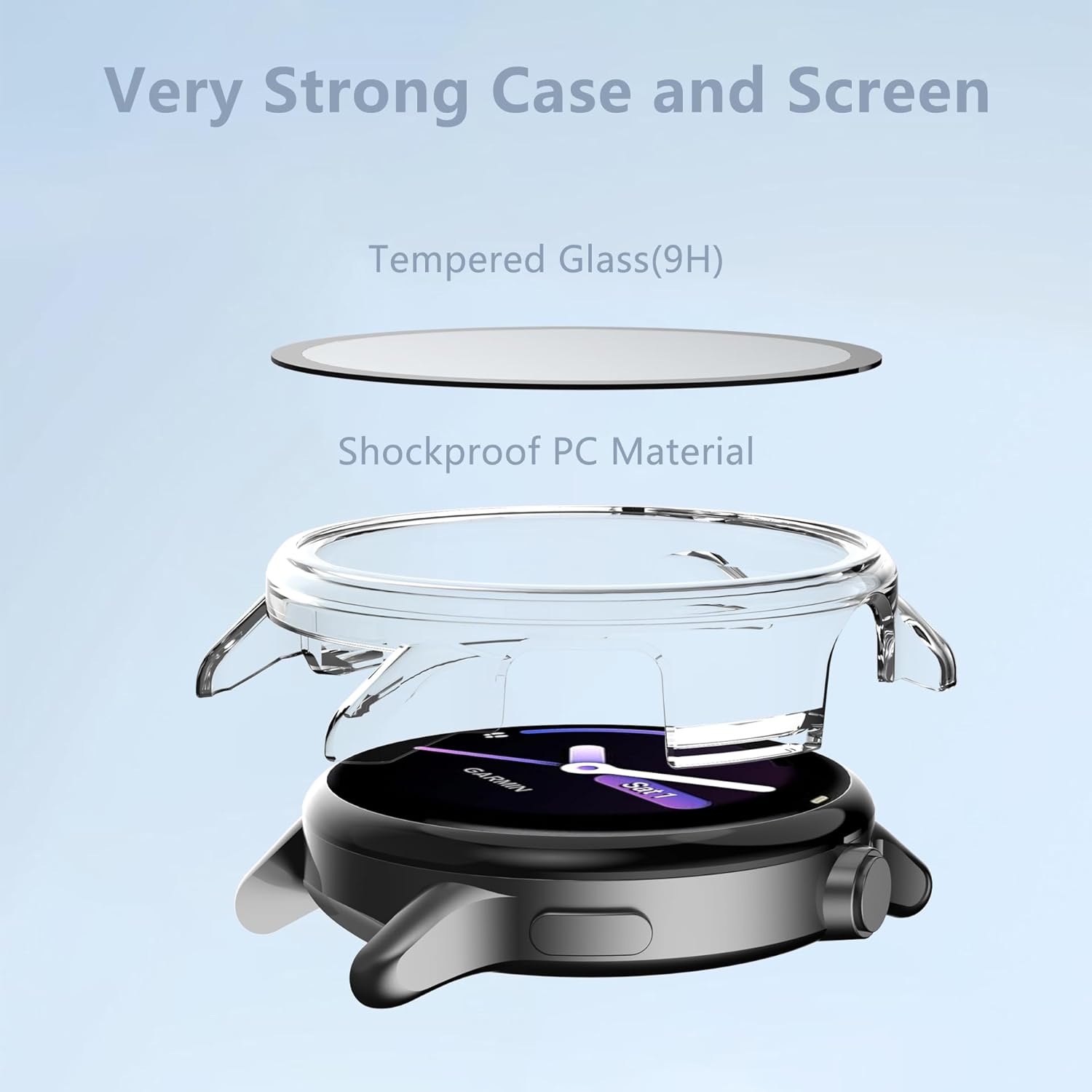 Thumbnail 5 de AOKUMA 2 Pack for Garmin vivoactive 6: 9H Glass Screen Protector with Black Bezel Case
