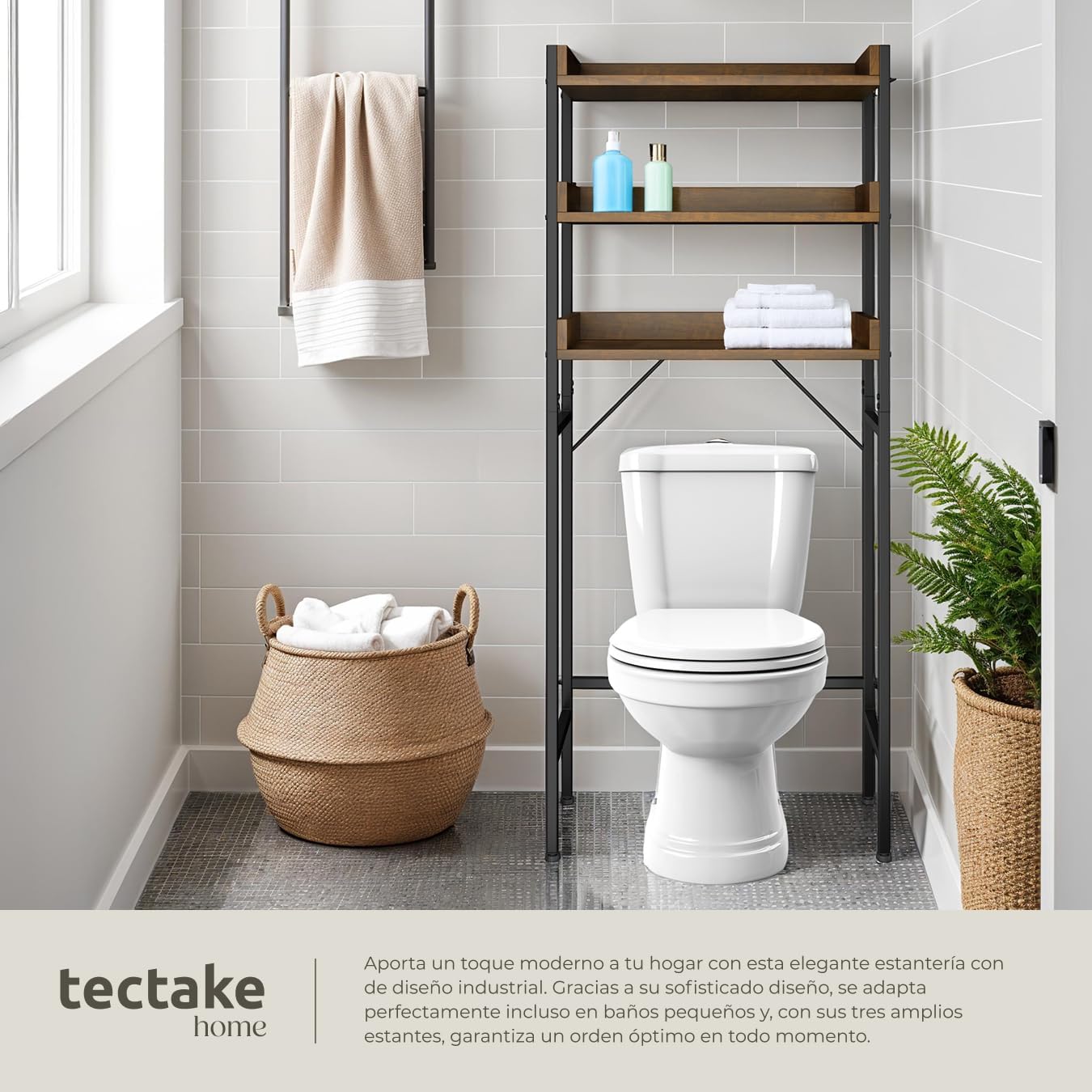 Thumbnail 6 de tectake® Estanteria baño estilo industrial 165,5 cm