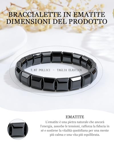 Detalle de VGWON bracciale da uomo in ematite