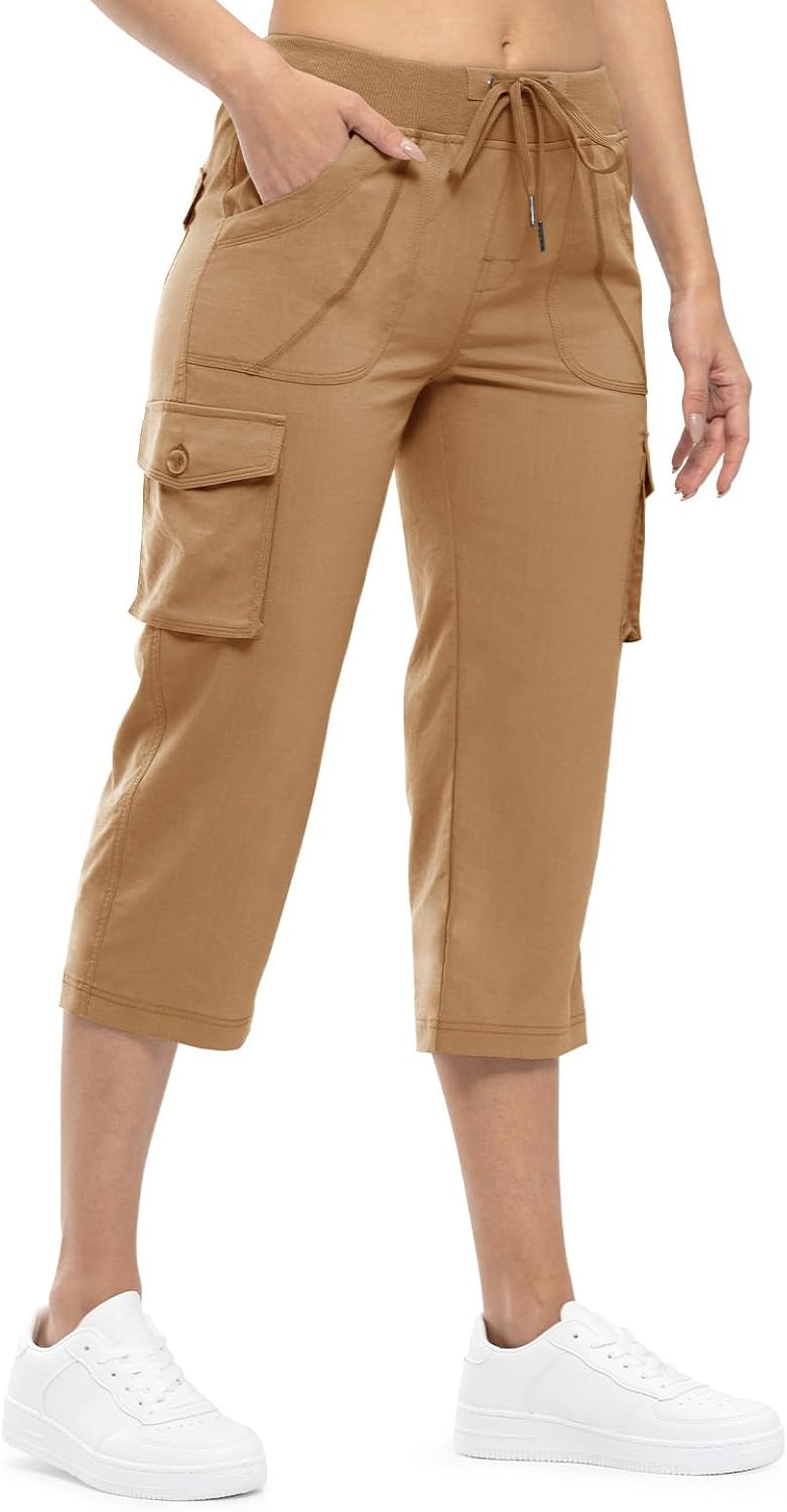 Detalle de TBMPOY Ladies Capri Pants Clearance Cargo Capris, Quick-Dry 6-Pocket Hiking Pants