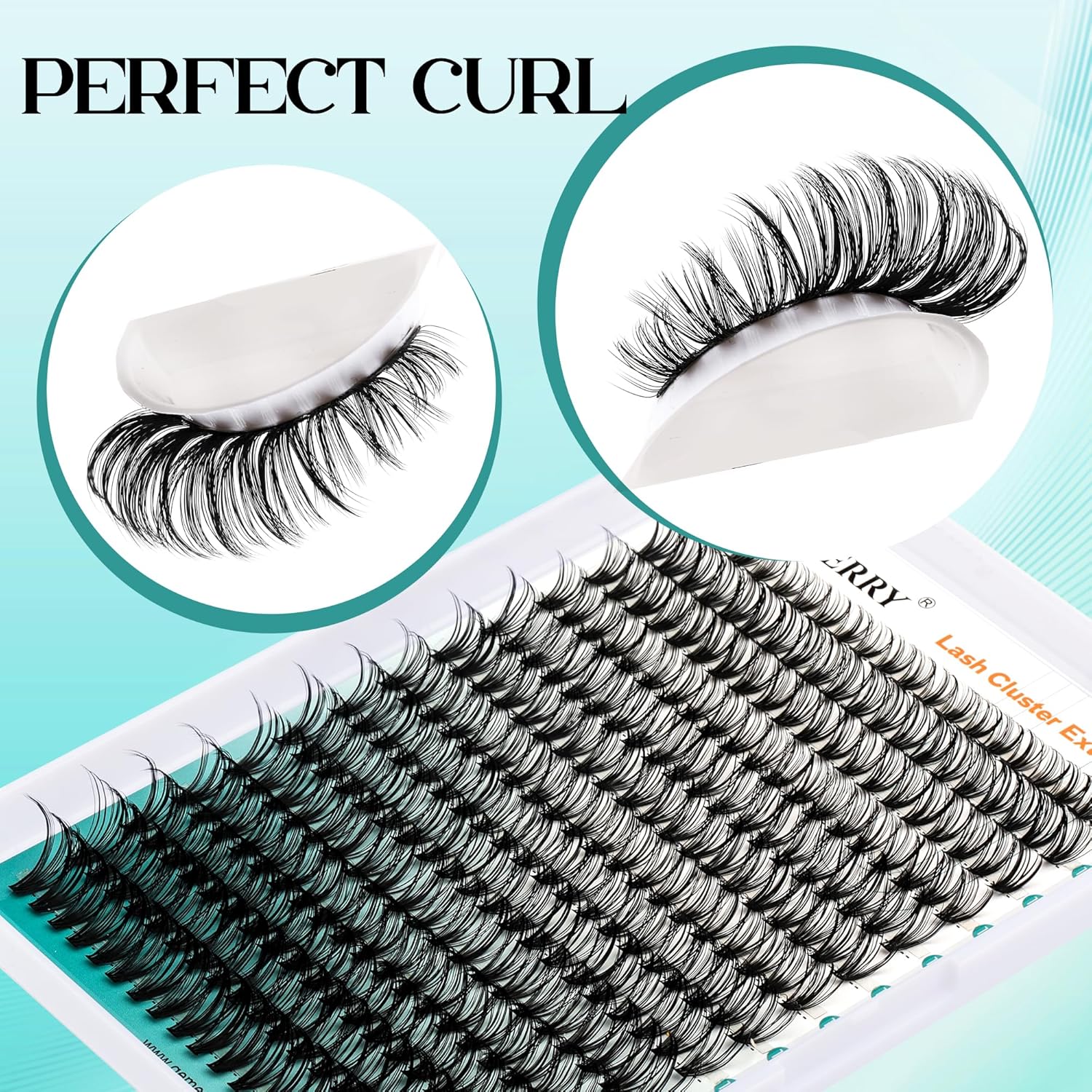 Detalle 2 de GEMERRY Einzelwimpern-Set 40D/50D Cluster Wimpern 0.07D – DIY Wimpernverlängerung für Zuhause