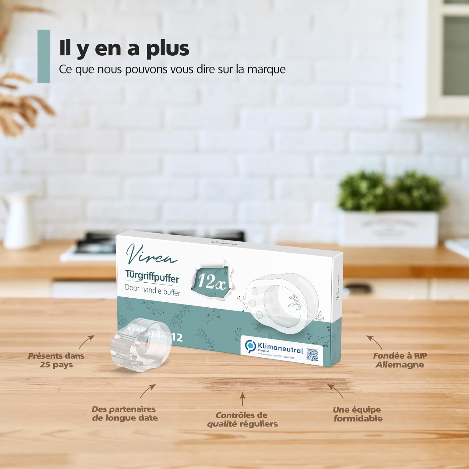 Thumbnail 6 de virea lot de 12 butées de poignée de porte transparentes (butoirs) pour protéger murs et meubles