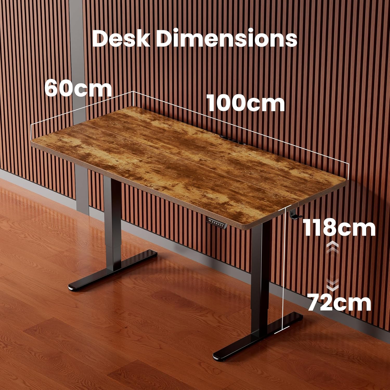 Thumbnail 2 de ErGear Electric Standing Desk 100 x 60 cm with 4 Memory Settings and Quiet Uprated Motor
