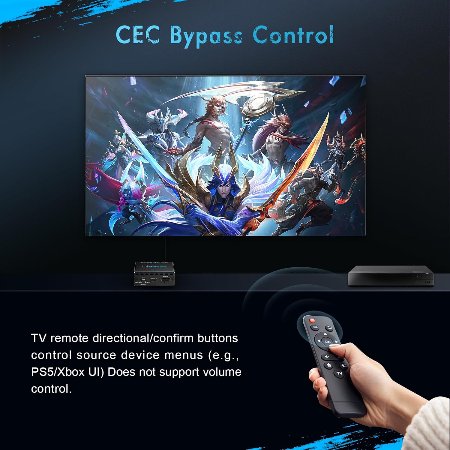 Thumbnail 6 de ROFAVEZCO 4K@120Hz HDMI 2.1 eARC Audio Extractor mit Dolby Atmos/Vision, VRR und ALLM – Plug & Play für Soundbars