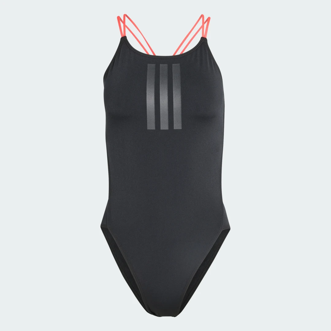 Detalle de Adidas Bañador anudado en la espalda Ripstream 3 Stripes, negro