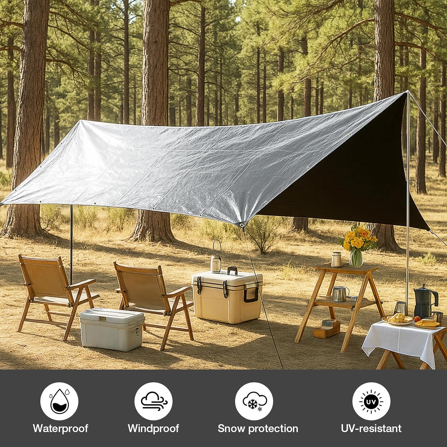 Thumbnail 6 de Pattiumo Tarp Waterproof 10 x 12 FT Heavy-Duty 16 Mil Multipurpose Cover (Green/Brown)
