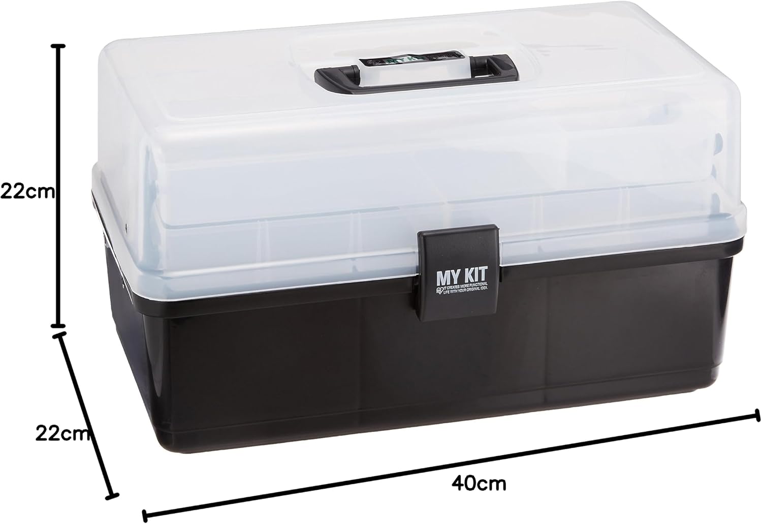 Detalle de アイリスオーヤマ マイキット 工具収納ケース 幅40×奥行22×高さ22cm、2段式トレー付き