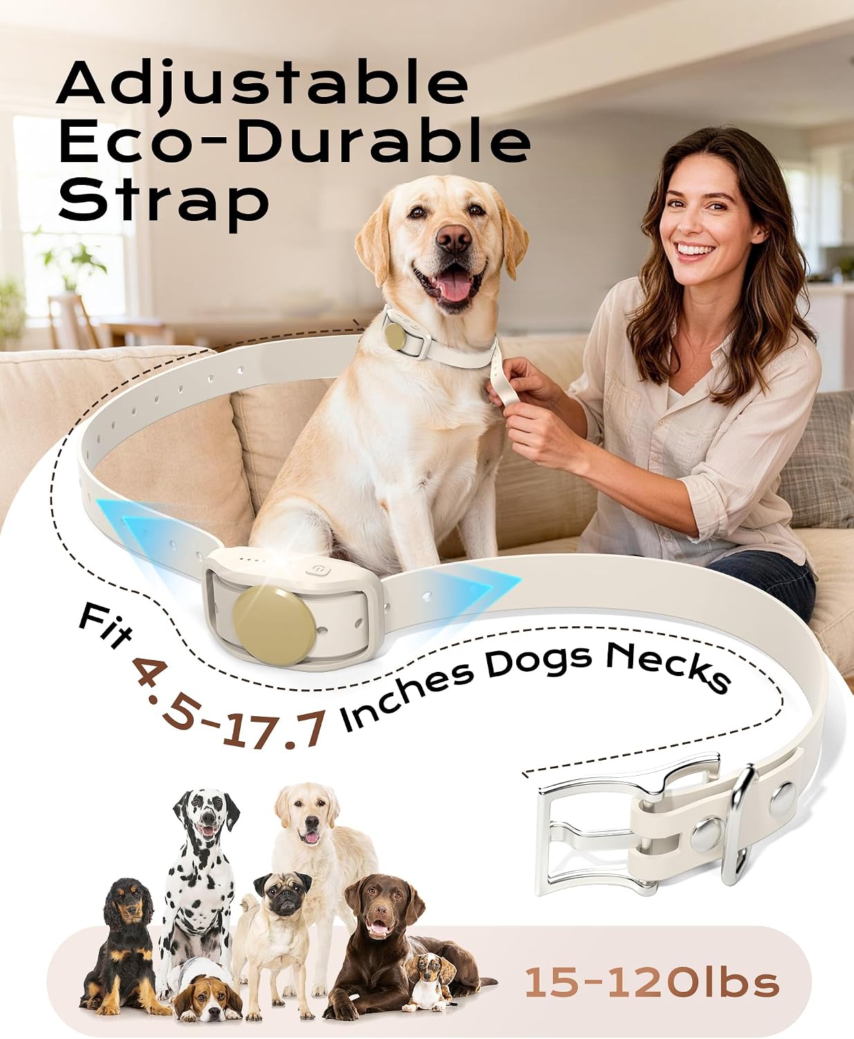 Detalle 2 de Haptop Dog Training Collar, Beige