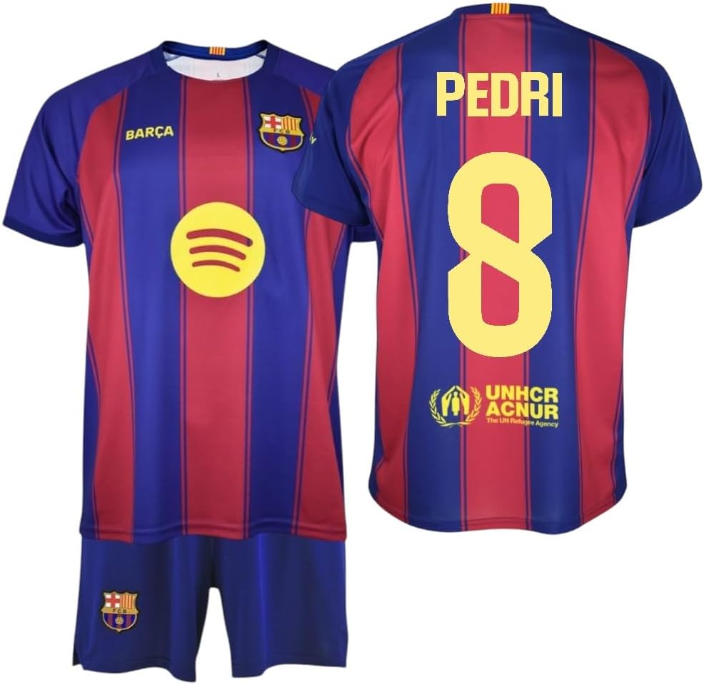 Detalle de FC Barcelona PEDRI 8 1st Equipment 25/26 – dziecięcy zestaw koszulka i szorty