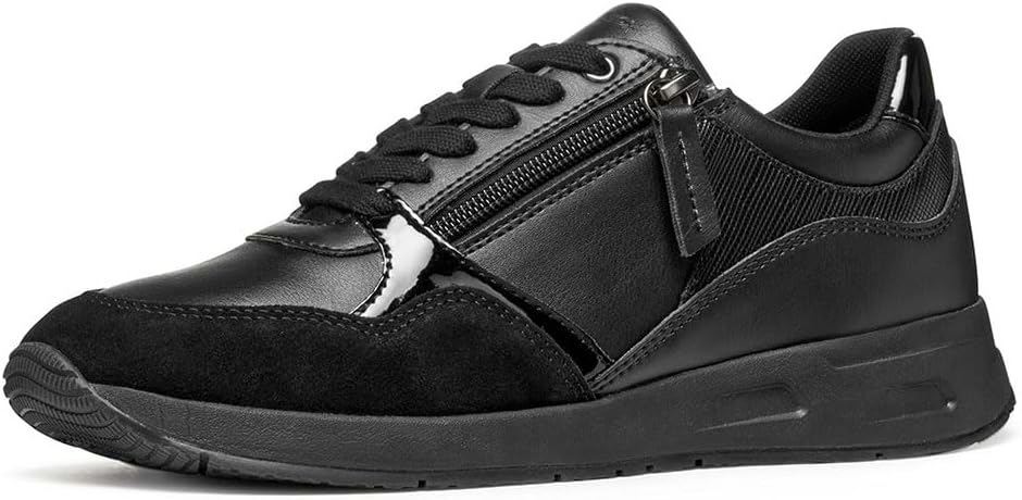 Thumbnail 3 de Geox D Bulmya BasketFemme : baskets à lacets avec fermeture éclair et semelle perforée
