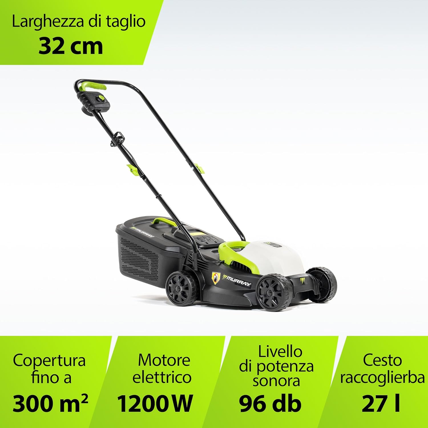 Detalle de Murray Tosaerba Elettrico 2-in-1 LE320E: Compatto, Leggero e Versatile per Giardini Fino a 300 m²