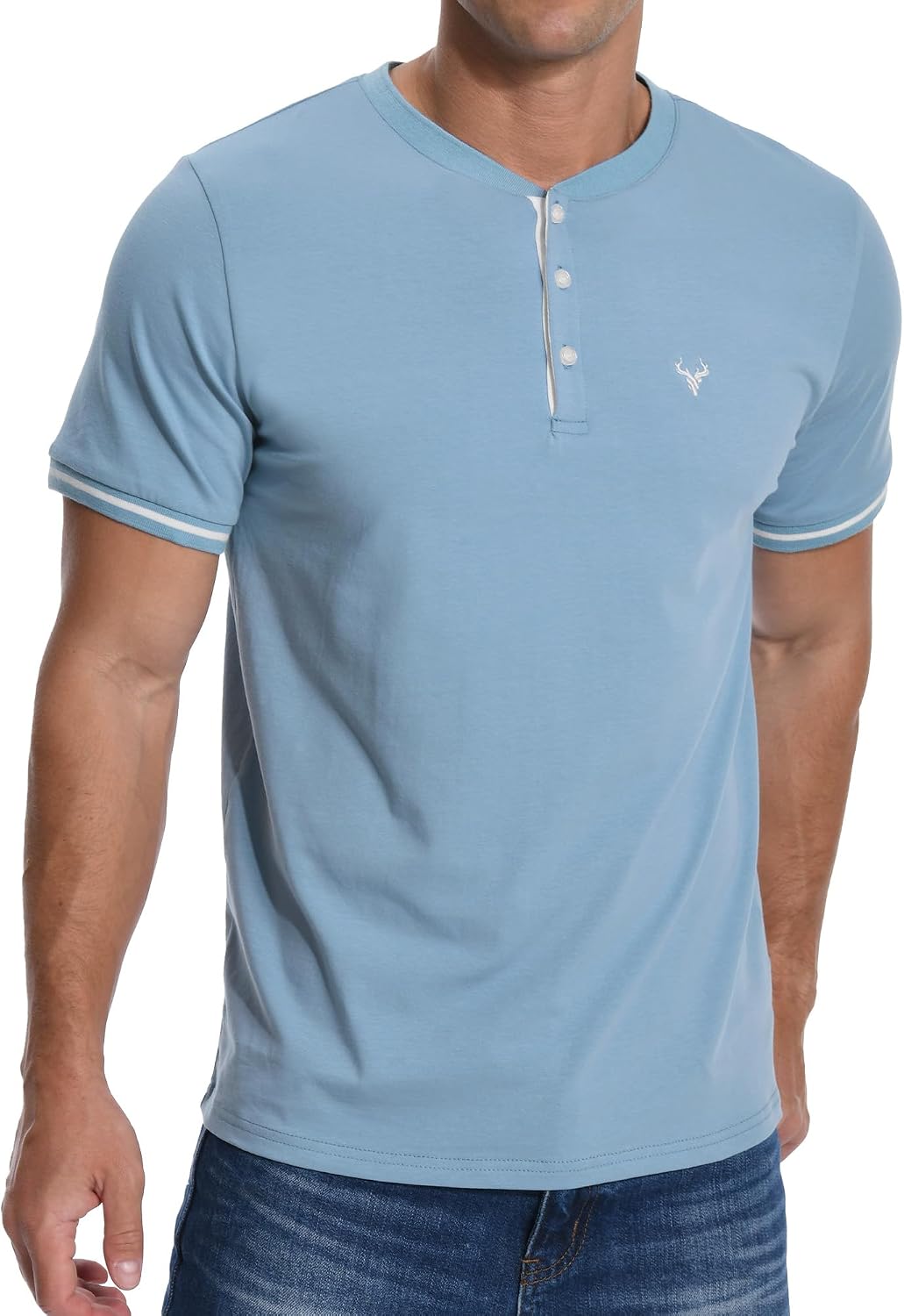 Detalle 2 de KUYIGO Henley-T-Shirt Herren Gestickt