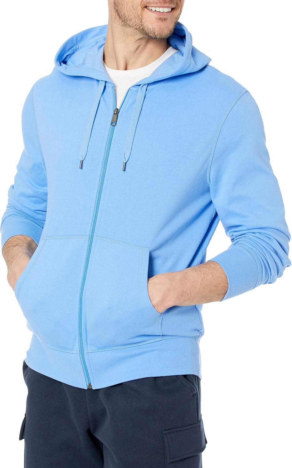 Detalle de Amazon Essentials Men’s Lightweight French Terry Full-Zip Hoodie (Regular Fit)