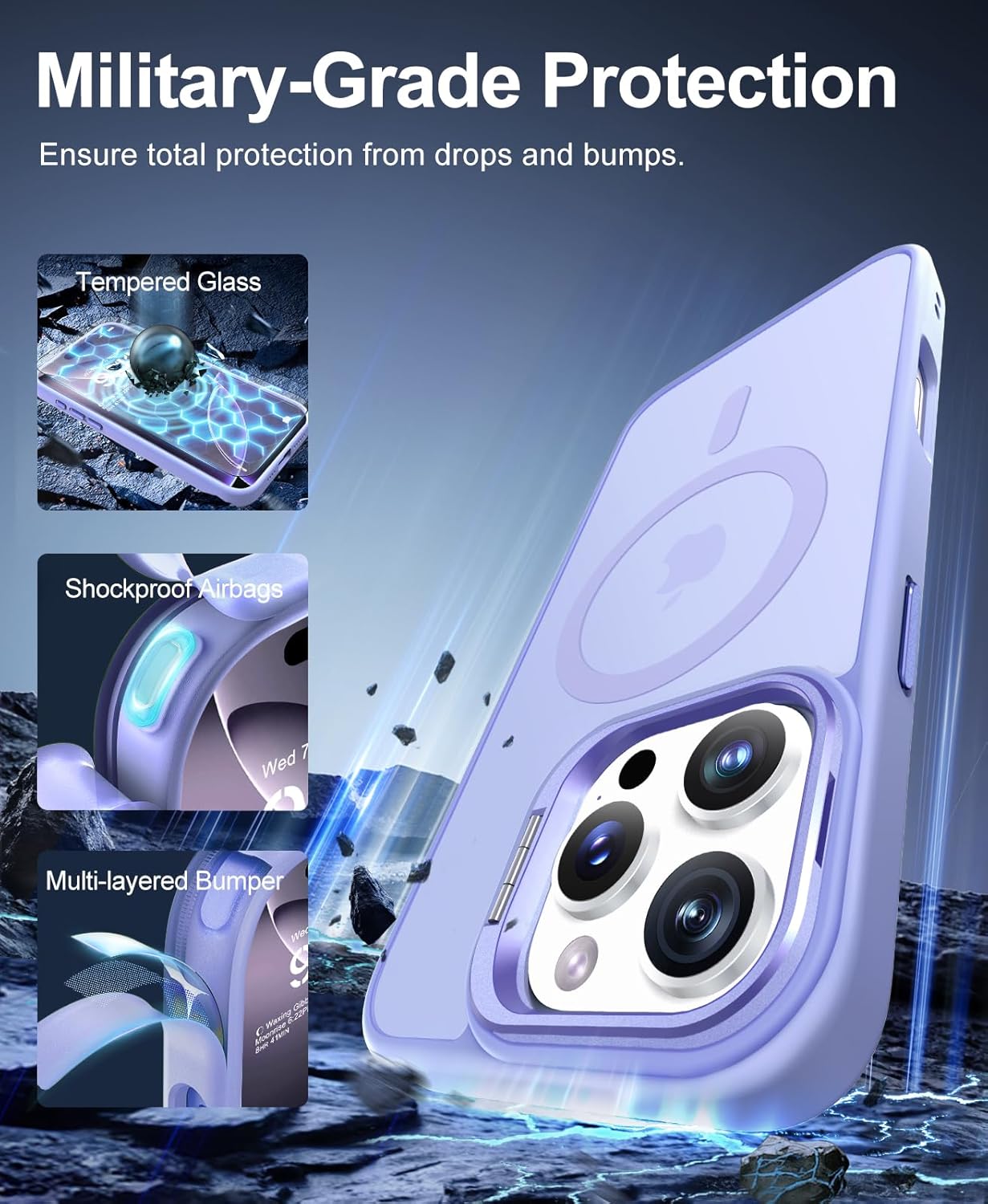 Thumbnail 4 de Beeasy 3-in-1 MagSafe Case for iPhone 16 Pro Max with 2 Screen Protectors and Adjustable Stand