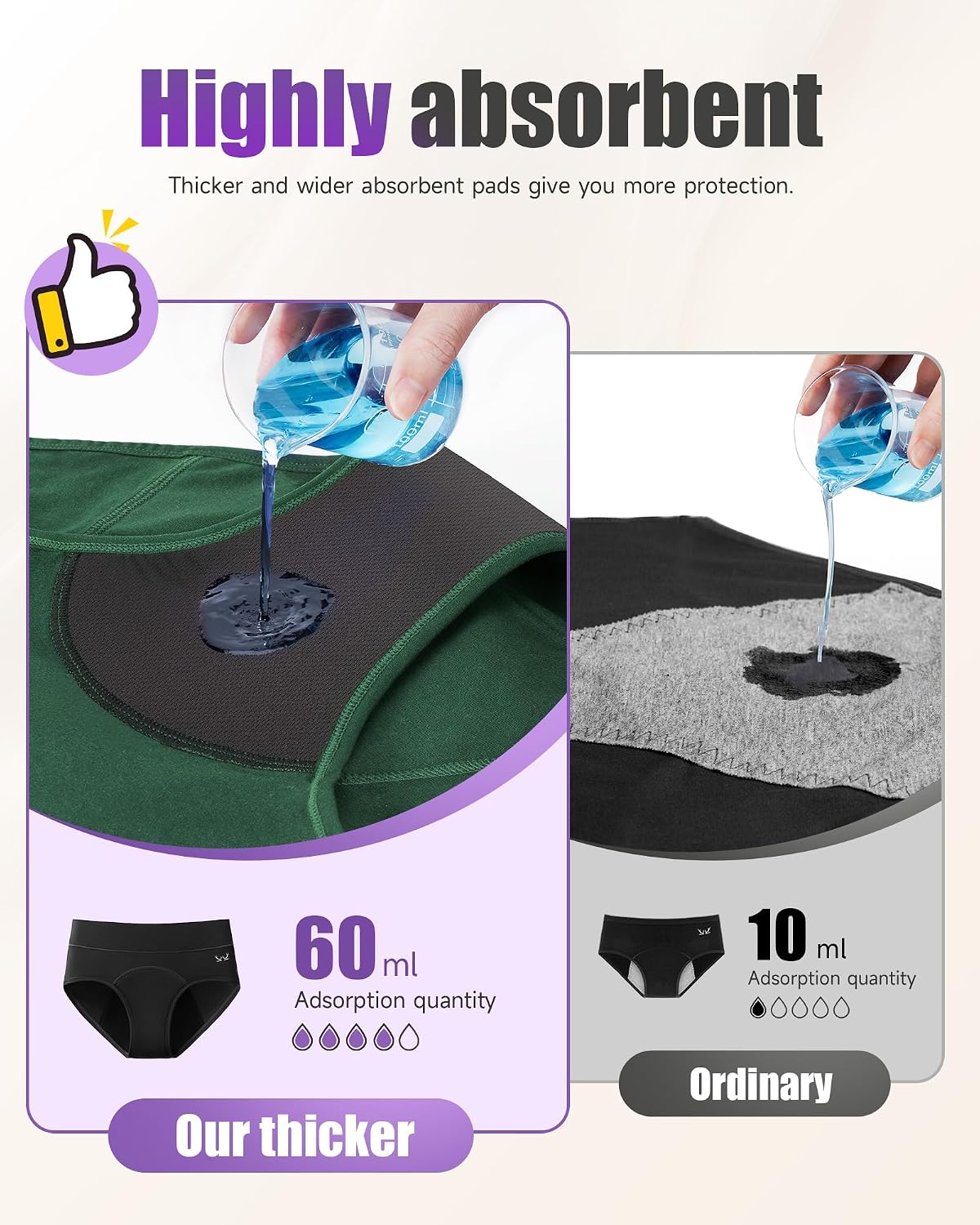 Thumbnail 1 de TANSTC Period Pants for Women Heavy Flow 60ML Absorbency – Pack of 3