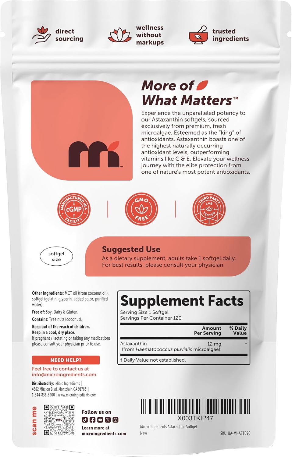 Thumbnail 6 de Micro Ingredients Astaxanthin Supplement 12 mg
