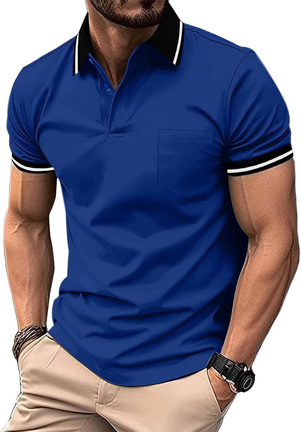 Thumbnail 1 de JACKETOWN Lot de 5 polos de golf légers et respirants à manches courtes pour adulte
