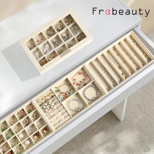 Thumbnail 1 de Frebeauty Organizador joyas 5 en 1 apilable en terciopelo con tapa