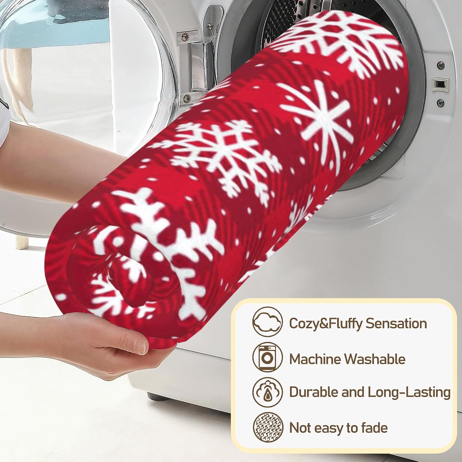Thumbnail 6 de HUSITI Snowflakes Christmas Decor Throw Blanket (50" x 60")