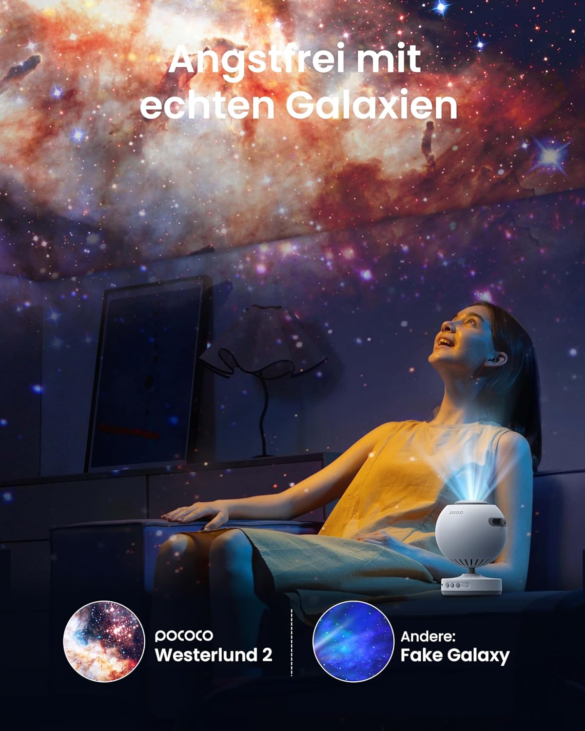 Detalle de POCOCO Sternenhimmel Projektor LED Galaxy Projektor fĂŒr Kinder đ
